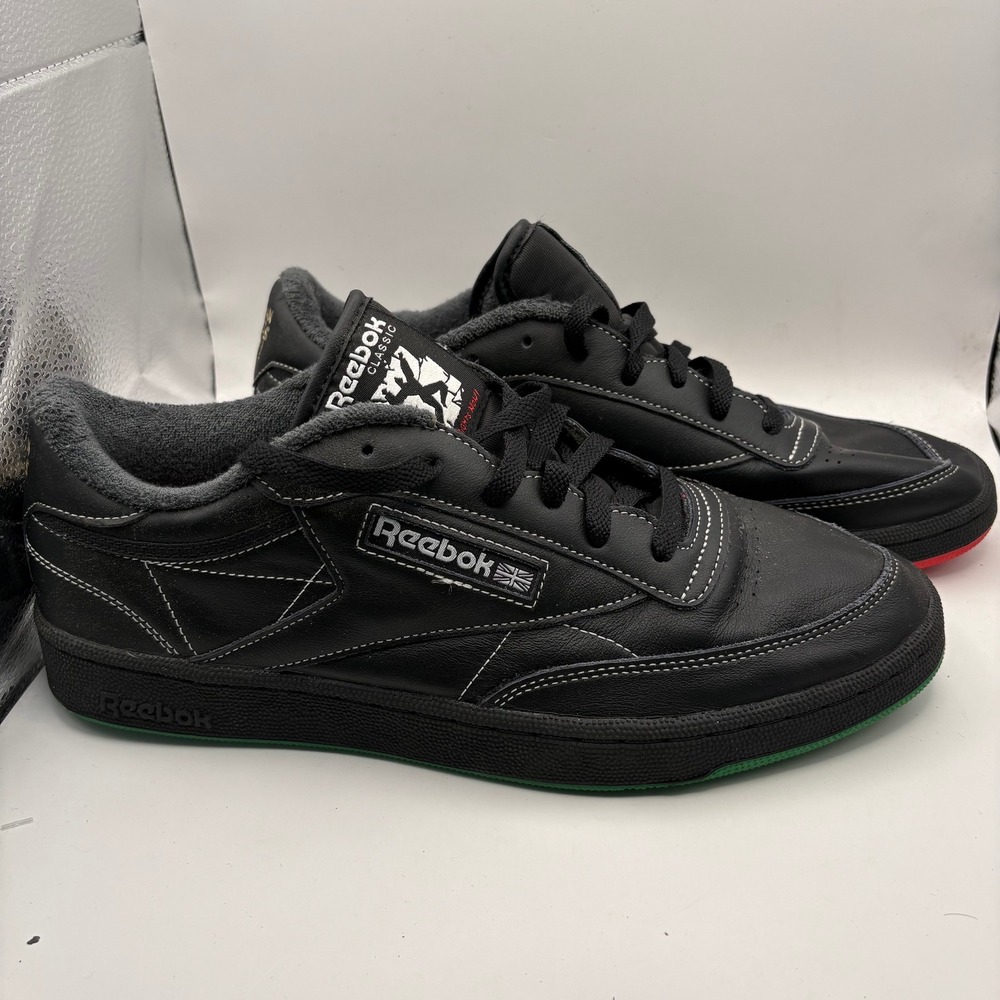 Reebok Club C 85 Human Rights Now Mens Black Leather Sneakers GX8318 Size 11